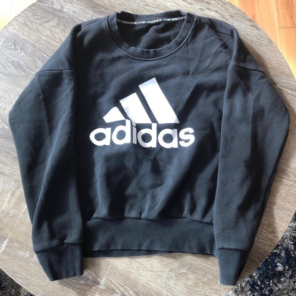 adidas Black Sweatshirt with White Logo